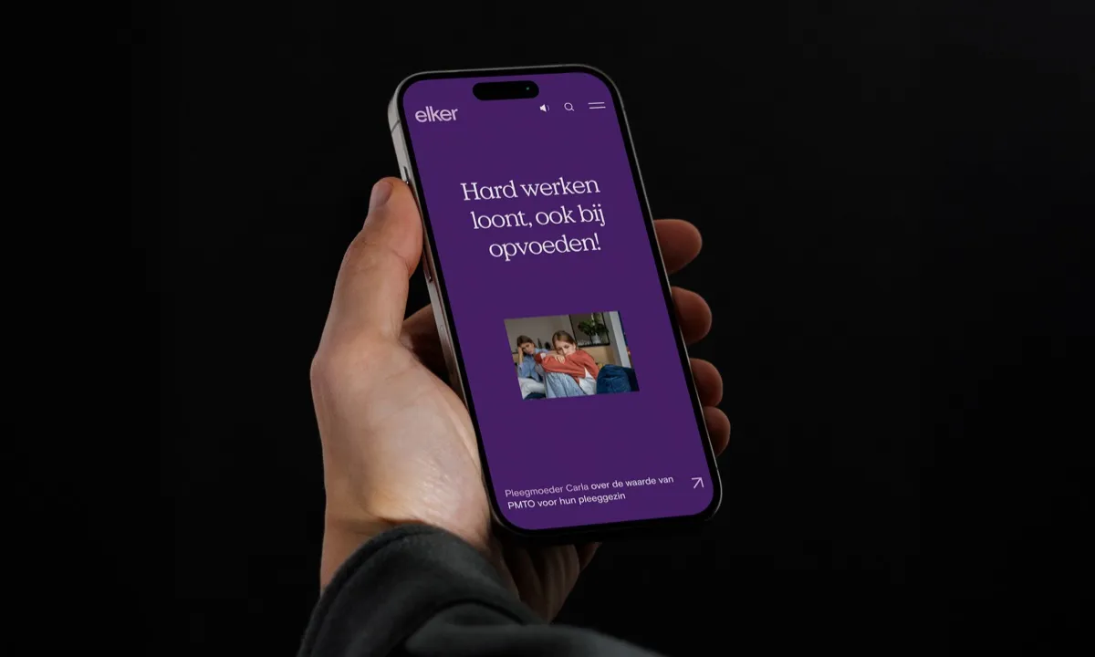 Elker website on a phone
